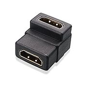 מתאם HDMI מוזהב נקבה ל-נקבה זווית 90 מעלות